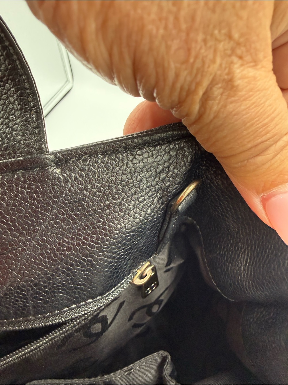 CHANEL Black Caviar Leather Tote with Silver CC Accent - Picture 12 of 16